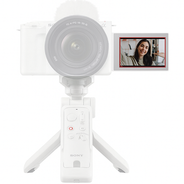 Sony GP-VPT3 Wireless Shooting Grip Tripod & Detachable Remote with Bluetooth Control for Sony NEX-5T, ZV-E10, ZV-E10 II, ZV-E1, QX1, A7 IV, A7S III Mirrorless Vlogging Camera | Black | White