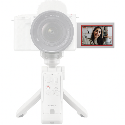 Sony GP-VPT3 Wireless Shooting Grip Tripod & Detachable Remote with Bluetooth Control for Sony NEX-5T, ZV-E10, ZV-E10 II, ZV-E1, QX1, A7 IV, A7S III Mirrorless Vlogging Camera | Black | White