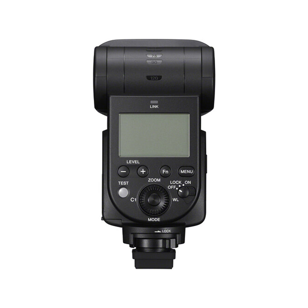 Sony HVL-F60RM2 External Flash with Wireless Radio Control, Guide Number 197' at ISO 100, HSS, LCD Screen Display Monitor, Metal Shoe and Rugged Side Frame for Digital Cameras & Photography