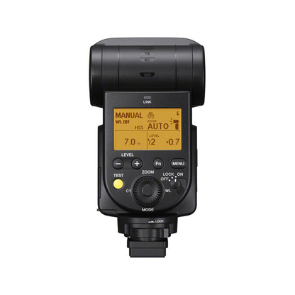 Sony HVL-F60RM2 External Flash with Wireless Radio Control, Guide Number 197' at ISO 100, HSS, LCD Screen Display Monitor, Metal Shoe and Rugged Side Frame for Digital Cameras & Photography