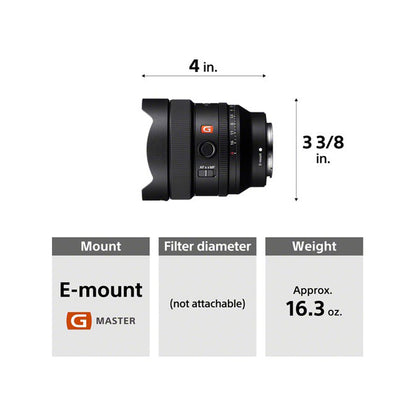 Sony FE 14mm f/1.8 G Master Ultra-Wide Angle Prime Lens with Internal Focus for E-Mount Full-Frame Mirrorless Digital Camera | SEL14F18GM