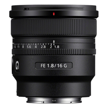 Sony FE F/1.8 G Large Aperture Ultrawide Prime Lens Sony E Mount Full Frame Format AF Autofocus, Dual XD Linear Motors with Focusing Ring, AF / MF Switch and Focus Hold Button for Bokeh and Photography | SEL16F18G