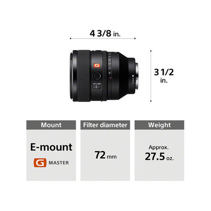 Sony FE 50mm f/1.2 G Master Prime Lens with Nano AR II and Fluorine Coatings, Extremely Fast Design, Advanced Optics, AF/MF Switch and Aperture Ring for E-Mount Full-Frame Mirrorless Cameras | SEL50F12GM