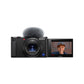 Sony ZV-1 Digital Camera with 24-70mm f/1.8-2.8 Zoom Lens, 20.1MP CMOS Sensor, UHD 4K30p Video Recording, 3.0" Side Flip- Out Touchscreen LCD and Built- in Directional 3-Capsule Mic for Content Creators and Vloggers - Black & White