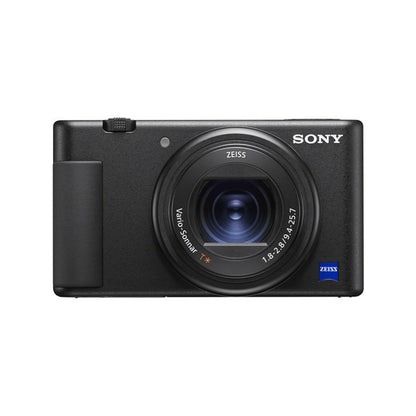 Sony ZV-1 Digital Camera with 24-70mm f/1.8-2.8 Zoom Lens, 20.1MP CMOS Sensor, UHD 4K30p Video Recording, 3.0" Side Flip- Out Touchscreen LCD and Built- in Directional 3-Capsule Mic for Content Creators and Vloggers - Black & White