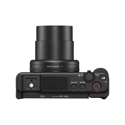 Sony ZV-1 Digital Camera with 24-70mm f/1.8-2.8 Zoom Lens, 20.1MP CMOS Sensor, UHD 4K30p Video Recording, 3.0" Side Flip- Out Touchscreen LCD and Built- in Directional 3-Capsule Mic for Content Creators and Vloggers - Black & White