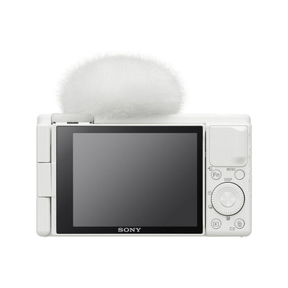 Sony ZV-1 Digital Camera with 24-70mm f/1.8-2.8 Zoom Lens, 20.1MP CMOS Sensor, UHD 4K30p Video Recording, 3.0" Side Flip- Out Touchscreen LCD and Built- in Directional 3-Capsule Mic for Content Creators and Vloggers - Black & White