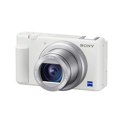 Sony ZV-1 Digital Camera with 24-70mm f/1.8-2.8 Zoom Lens, 20.1MP CMOS Sensor, UHD 4K30p Video Recording, 3.0" Side Flip- Out Touchscreen LCD and Built- in Directional 3-Capsule Mic for Content Creators and Vloggers - Black & White