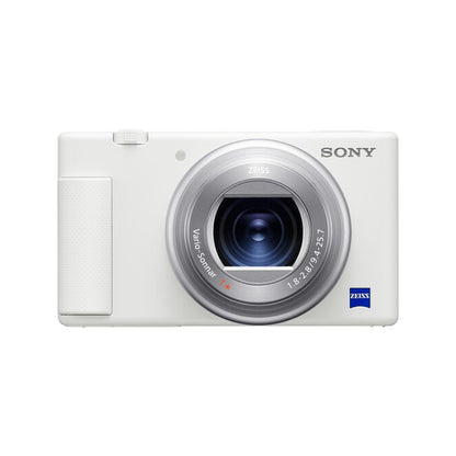 Sony ZV-1 Digital Camera with 24-70mm f/1.8-2.8 Zoom Lens, 20.1MP CMOS Sensor, UHD 4K30p Video Recording, 3.0" Side Flip- Out Touchscreen LCD and Built- in Directional 3-Capsule Mic for Content Creators and Vloggers - Black & White