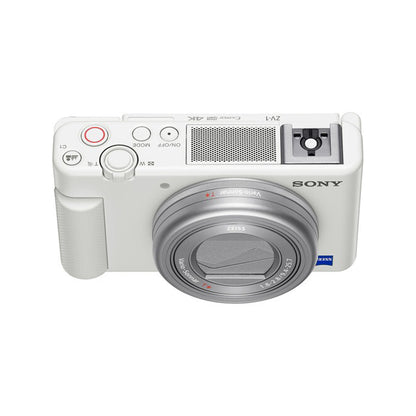 Sony ZV-1 Digital Camera with 24-70mm f/1.8-2.8 Zoom Lens, 20.1MP CMOS Sensor, UHD 4K30p Video Recording, 3.0" Side Flip- Out Touchscreen LCD and Built- in Directional 3-Capsule Mic for Content Creators and Vloggers - Black & White