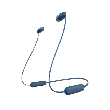 SONY WI-C100 In-Ear Wireless Headphones with Bluetooth 5.0, Microphone, Type-C Charging, EQ Settings, Headphones Connect App, DSEE Audio Restoration, Splash & Sweat-Proof, 9mm Driver and 25 Hours Playback - Black, Cream, Blue, White