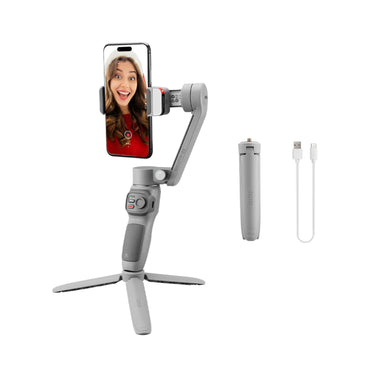 [CLEARANCE] Zhiyun Smooth Q3 3-Axis Smartphone Gimbal Stabilizer with Built-In LED Video Light, Smart Tracking Gesture Control, Mini Tripod (Combo)