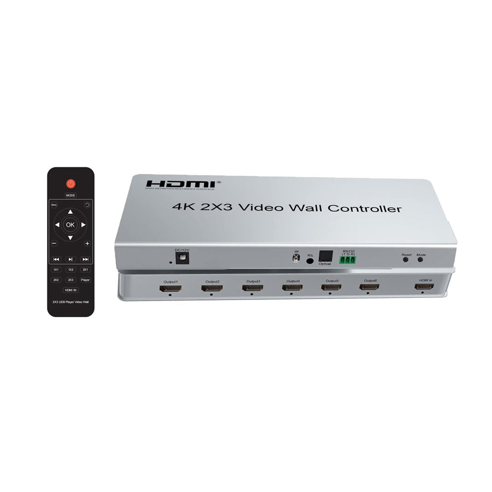 ArgoX 4K HDMI 2x3 / 3x3 TV Video Wall Controller Multi Screen Processor with IR Remote Control, RS232 Control, Supports Multiple Splicing Method, Optical Fiber, and Stereo Audio Format | HDVW07 HDVW08