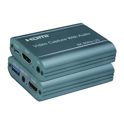 ArgoX HDMI to USB3.0 Video Capture with Loop, 4K 60Hz, USB3.0 to Micro USB Cable, 3.5mm Stereo Output, Support 18Gbps and TMDS Clock, Deep Color, AWG26 HDMI Supported, Support Uncompressed YUY2, VLC/ OBS/Amcap | HDVC12