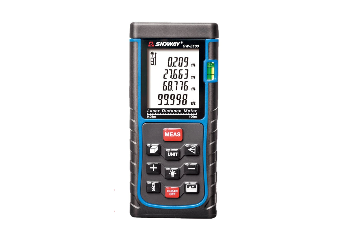 SNDWAY SW-E100 Laser Distance Meter 100M Rangefinder Measure Device Ruler Tool