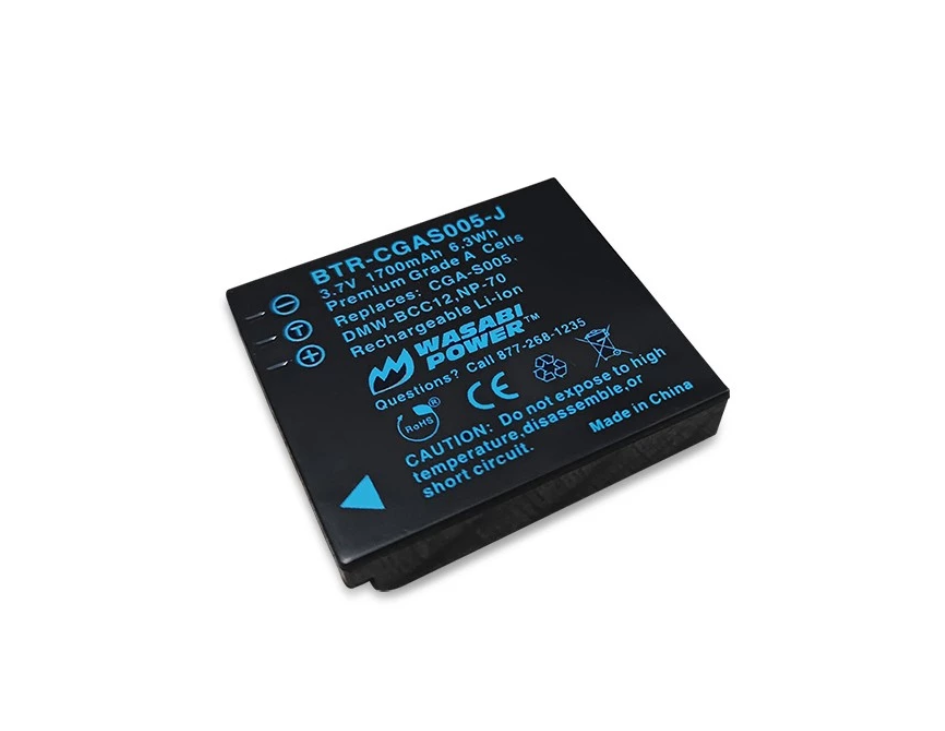 Wasabi Power CGA-S005 DMW-BCC12 1700mAh 2pcs Battery & Dual Charger Kit for Panasonic Lumix Camera