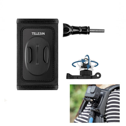 TELESIN Backpack Strap with Adjustable Dual J-Hook Mount Quick Release & Hook-and-Loop Strap Closure