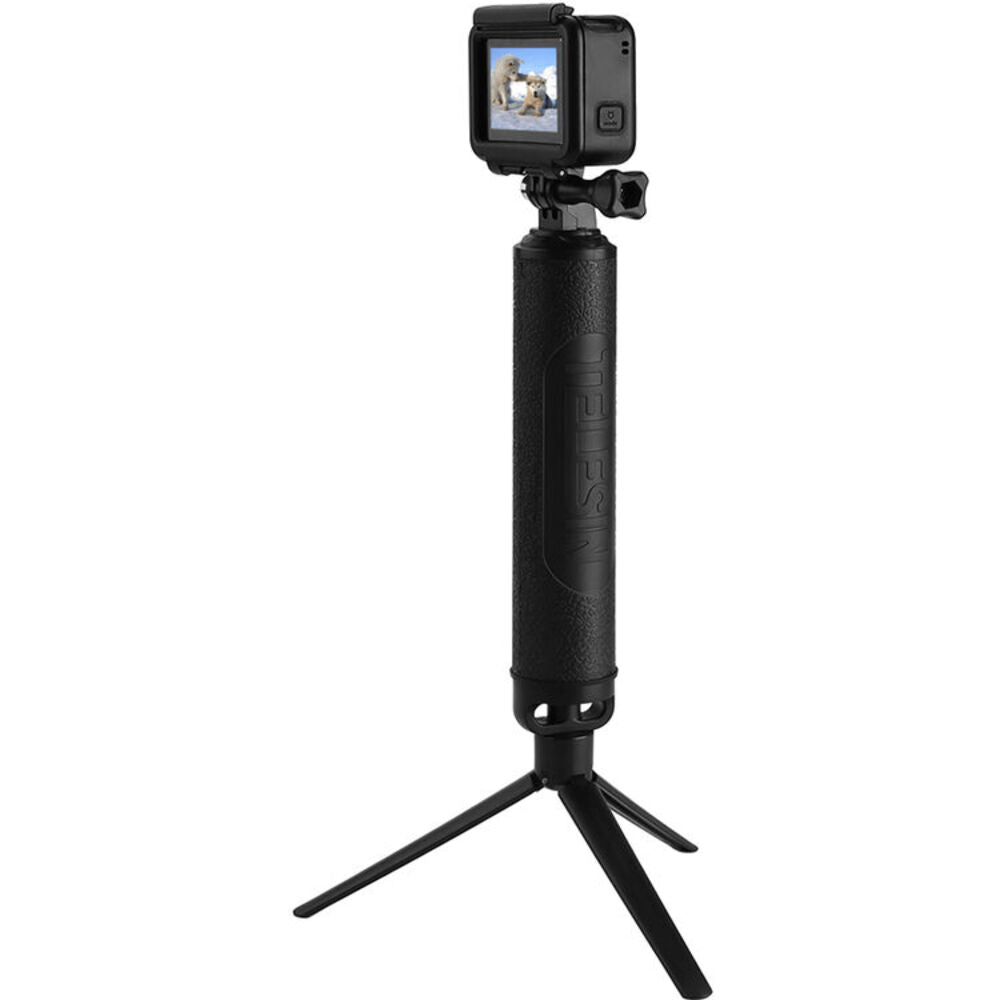 TELESIN 3 Way Waterproof Folding Handle Grip Monopod Arm with Mini Tripod Base Stand