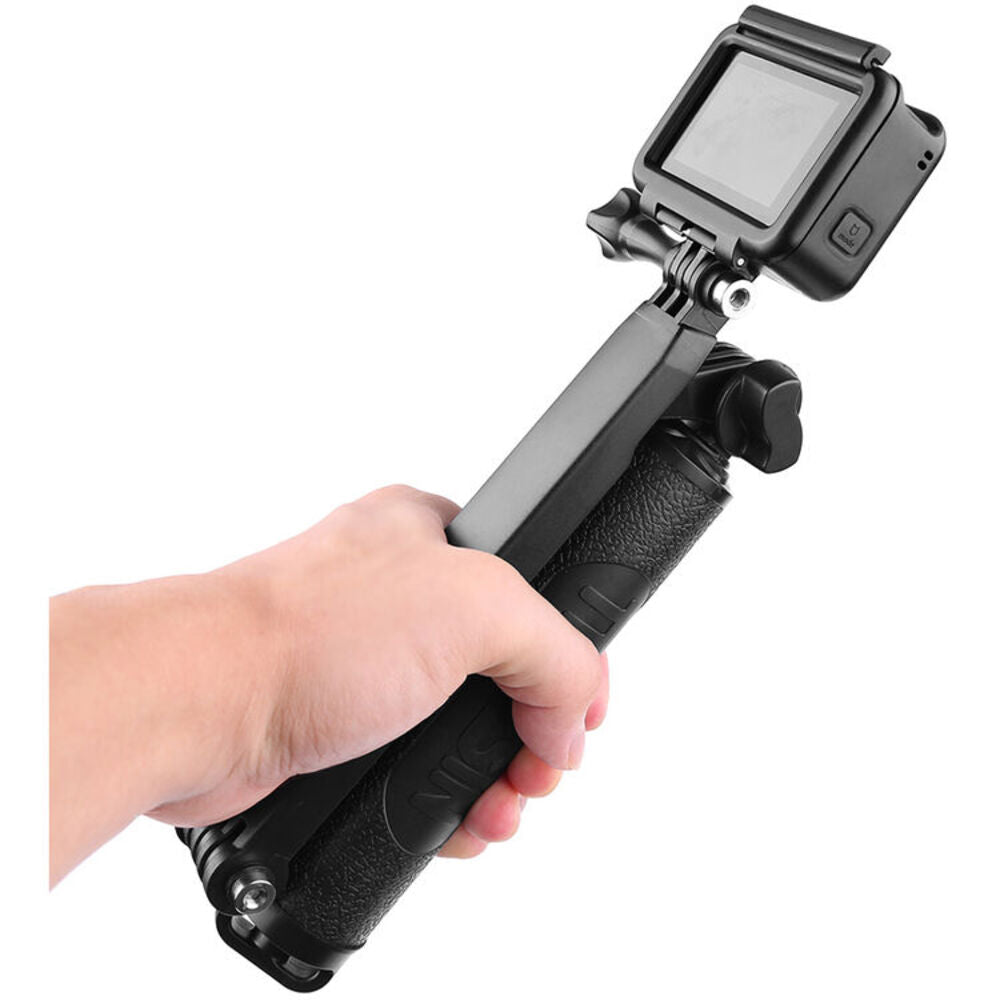 TELESIN 3 Way Waterproof Folding Handle Grip Monopod Arm with Mini Tripod Base Stand