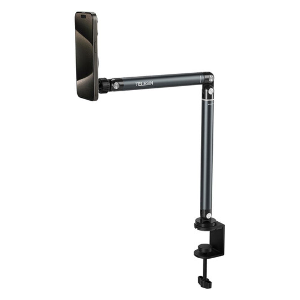 TELESIN MagSafe Mobile Video Livestreaming Floor / Desktop C-Clamp Stand with 360° Rotating Mount and Articulating Arm
