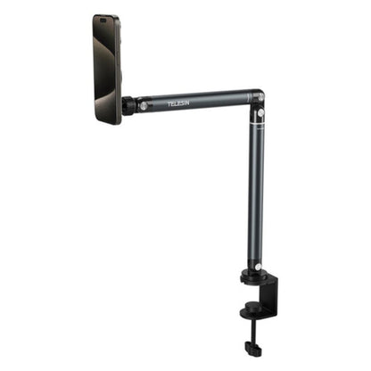 TELESIN MagSafe Mobile Video Livestreaming Floor / Desktop C-Clamp Stand with 360° Rotating Mount and Articulating Arm