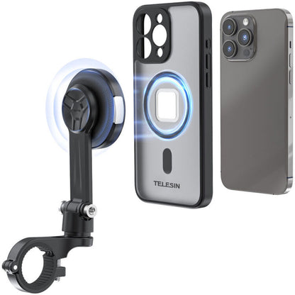 TELESIN Magnetic Bicycle/Motorcycle Handlebar Mount for Phone 15 Pro Max