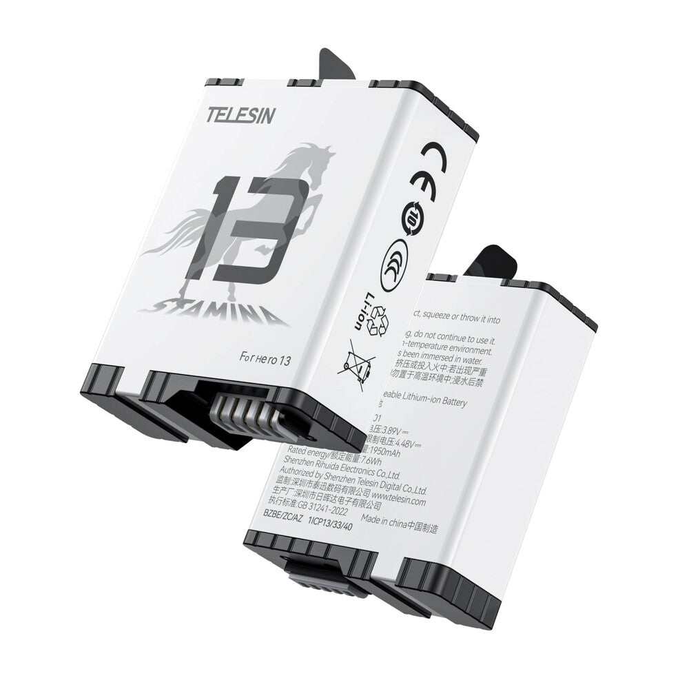 TELESIN GoPro HERO 13 Action Camera Stamina Rechargeable Battery 1950mAh Lithium Ion