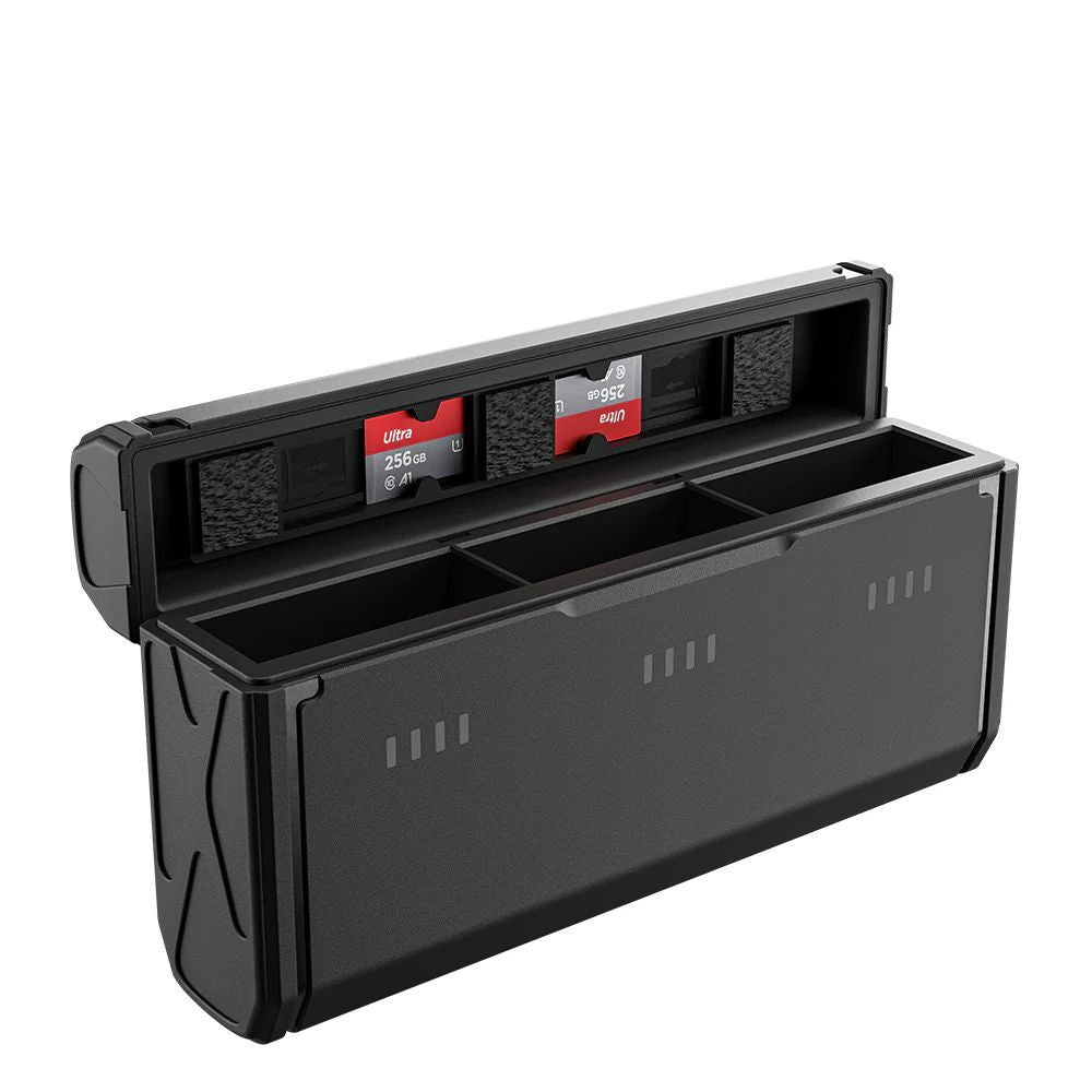 TELESIN 2pcs Battery & 3-Bay Charging Case Kit for GoPro HERO 12 / 11 / 10 / 9 with MicroSD Card Slots