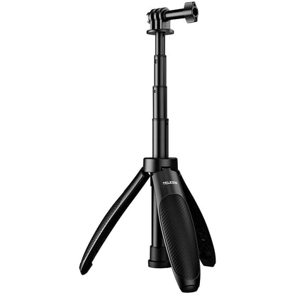 TELESIN Selfie Stick 2.0 Mini Tripod Handgrip with Twist Locks with QR Quick Release 3-Prong Mounting 4 Section Max 40cm Max Height