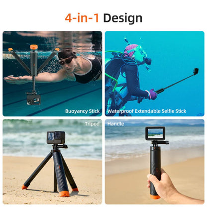 TELESIN Floating Extendable Selfie Stick Tripod Waterproof Handgrip for GoPro HERO, Insta360 and DJI Action Cameras