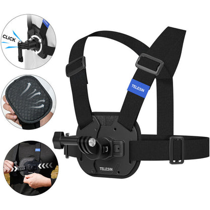 TELESIN QR Quick Release POV Vest Chest Strap Mount for DJI Insta360 GoPRO Action Cameras