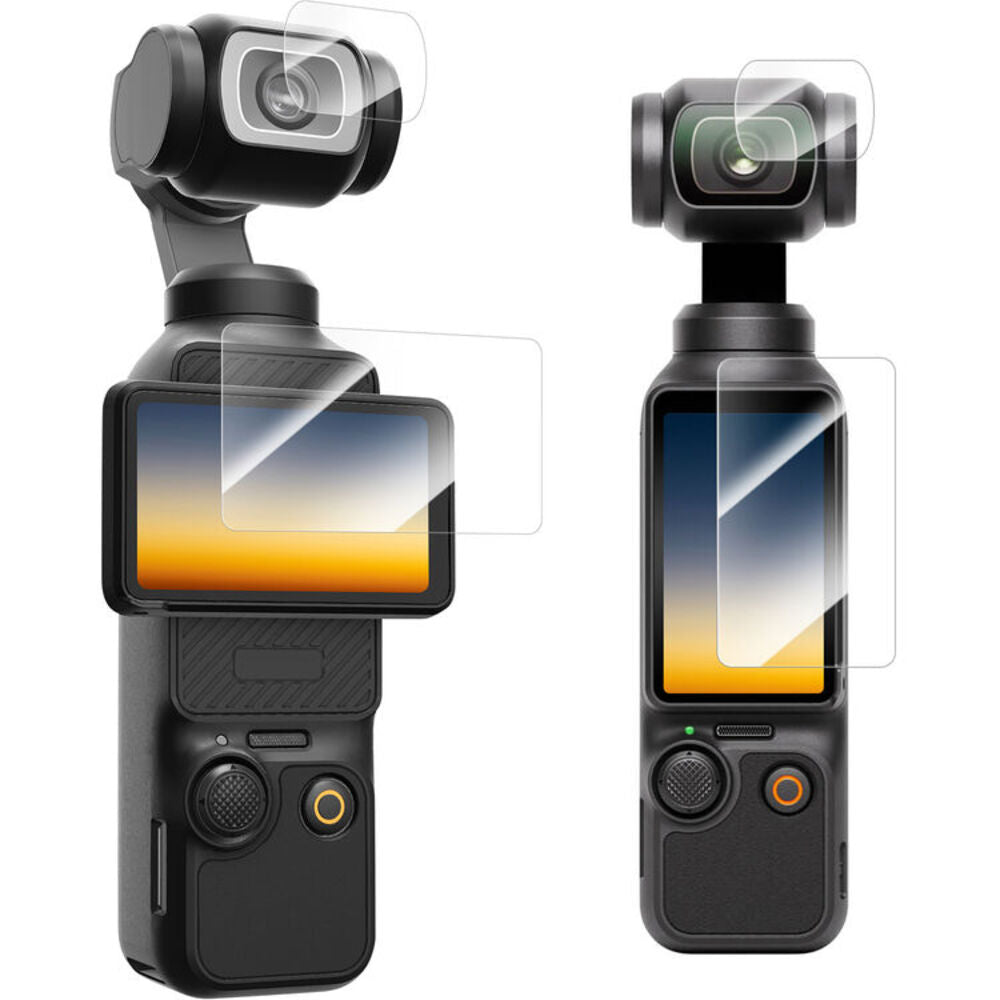 TELESIN DJI OSMO Pocket 3 2pcs Tempered Glass Screen Protector Kit 2.5D Clear Transparent for Action Cameras