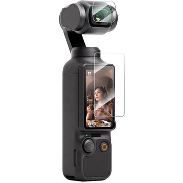 TELESIN DJI OSMO Pocket 3 2pcs Tempered Glass Screen Protector Kit 2.5D Clear Transparent for Action Cameras
