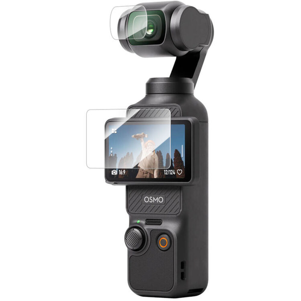 TELESIN DJI OSMO Pocket 3 2pcs Tempered Glass Screen Protector Kit 2.5D Clear Transparent for Action Cameras