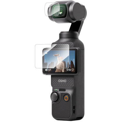 TELESIN DJI OSMO Pocket 3 2pcs Tempered Glass Screen Protector Kit 2.5D Clear Transparent for Action Cameras