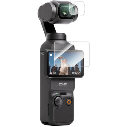 TELESIN DJI OSMO Pocket 3 2pcs Tempered Glass Screen Protector Kit 2.5D Clear Transparent for Action Cameras