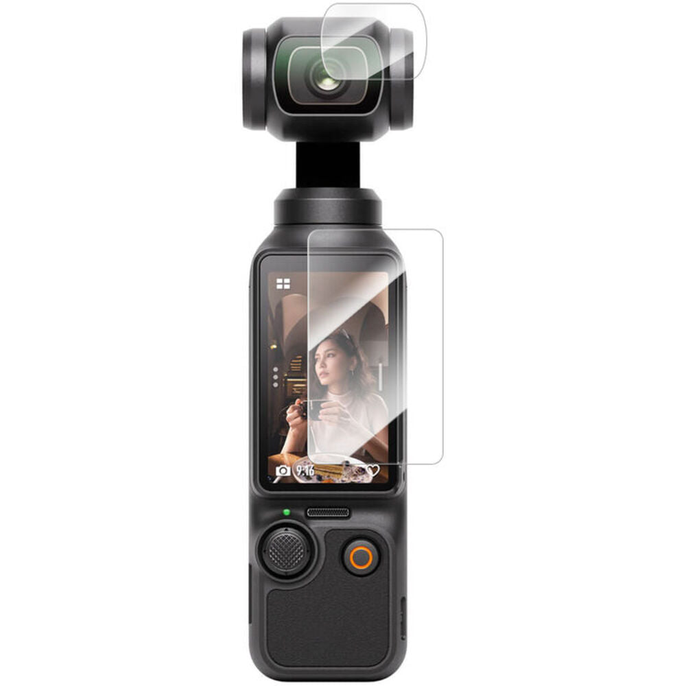 TELESIN DJI OSMO Pocket 3 2pcs Tempered Glass Screen Protector Kit 2.5D Clear Transparent for Action Cameras