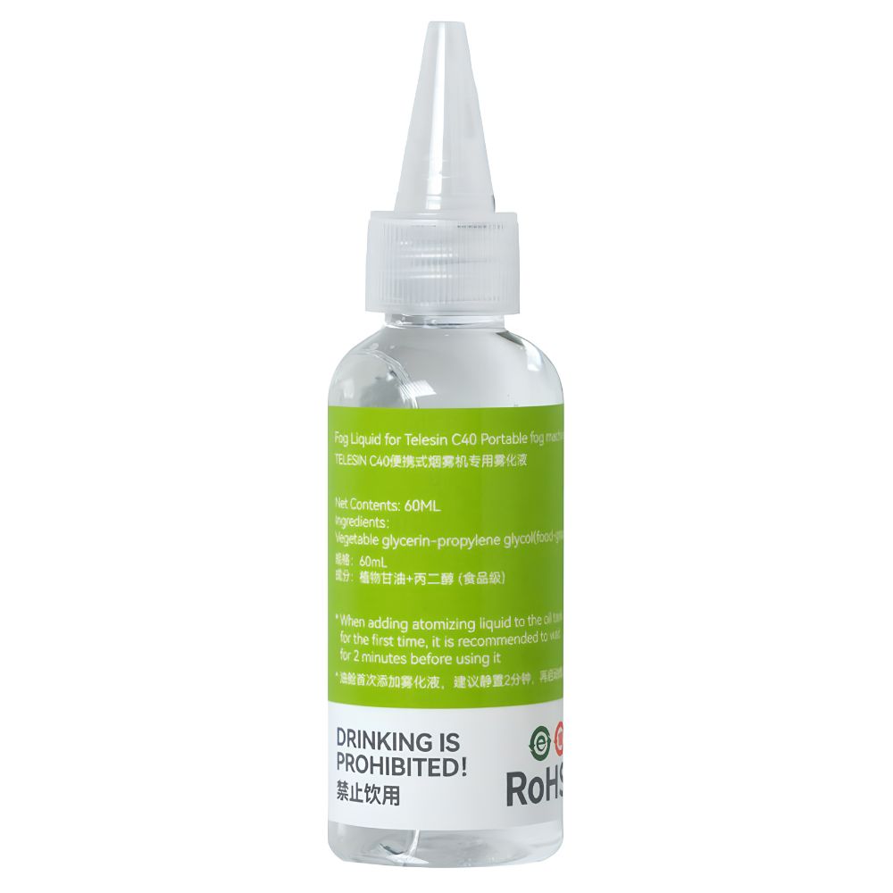 TELESIN 60ML Atomizer Liquid Fog Fluid for C40 Portable Fog Machine for Photography and Special Effects