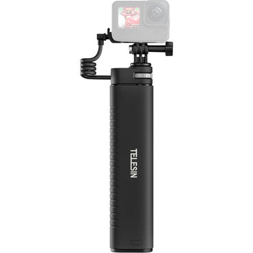 TELESIN Rechargeable 5 Section Selfie Stick USB Type-C 10000mAh Powerbank for GoPro DJI Osmo Action Insta360 Max 88cm Max Height