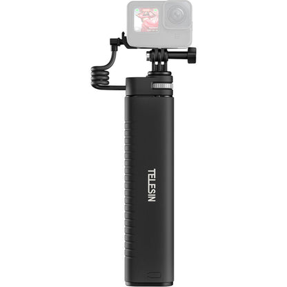 TELESIN Rechargeable 5 Section Selfie Stick USB Type-C 10000mAh Powerbank for GoPro DJI Osmo Action Insta360 Max 88cm Max Height
