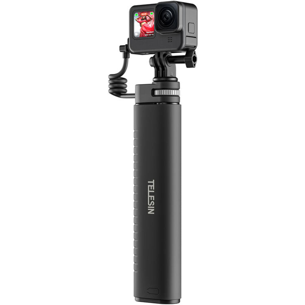 TELESIN Rechargeable 5 Section Selfie Stick USB Type-C 10000mAh Powerbank for GoPro DJI Osmo Action Insta360 Max 88cm Max Height