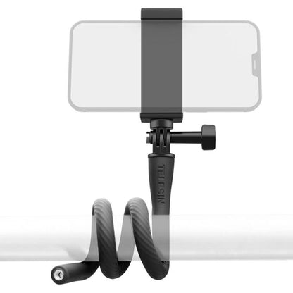TELESIN Flexible Mount with Smartphone Clamp and 3 Prong Adapter Bendable Gooseneck Holder for Action Cameras & Smartphones