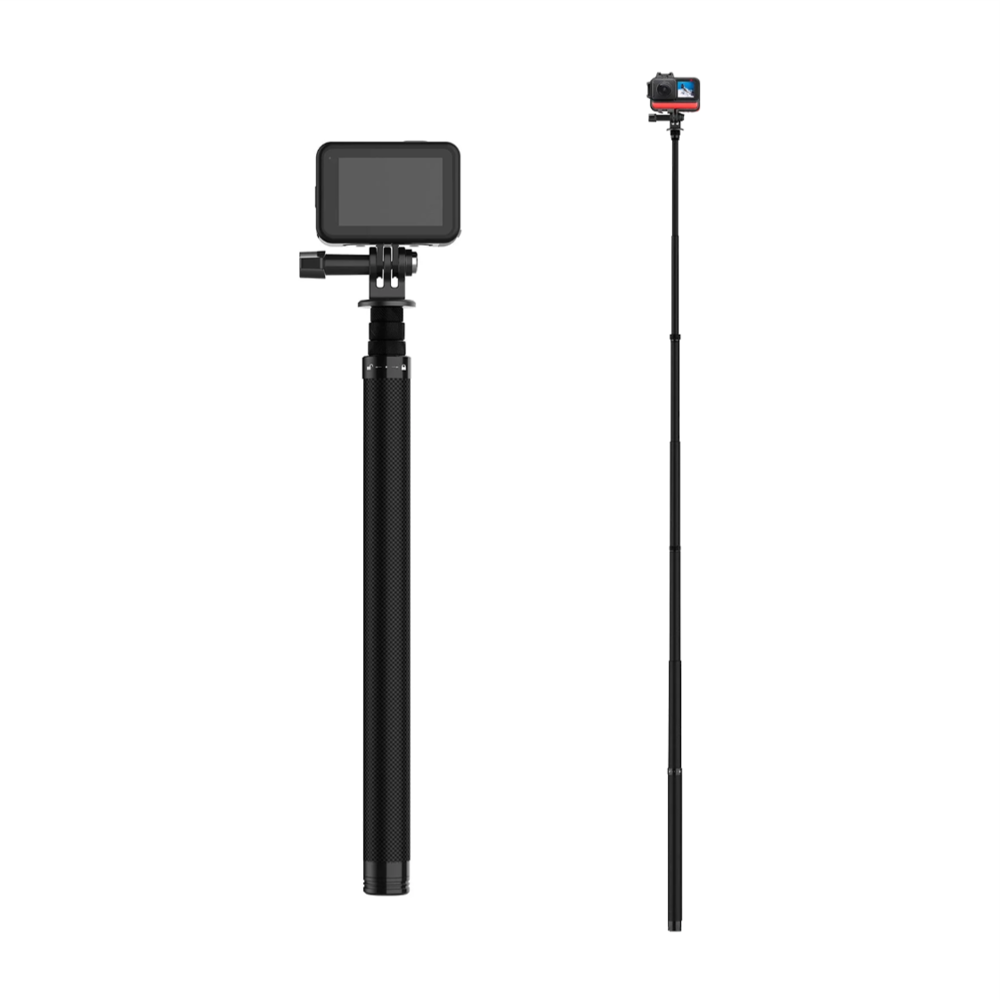 TELESIN Carbon Fiber Selfie Stick 4 Section Extendable Pole for GoPro & Action Cameras