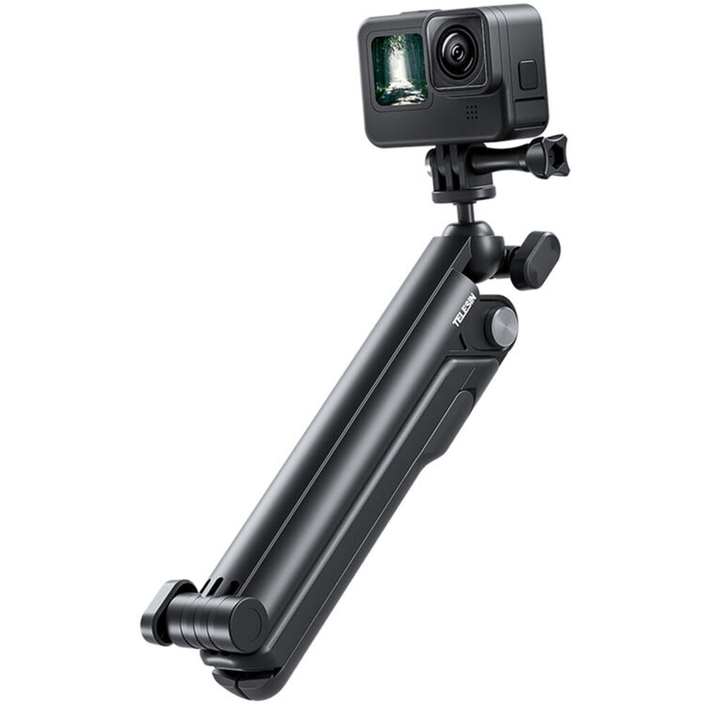 TELESIN Multifunctional Selfie Stick 3 Section Tripod for GoPro DJI Insta360 Extendable Hand Grip