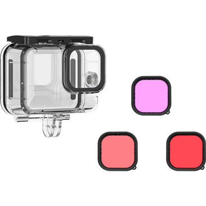 TELESIN GoPro HERO 12 / 11 / 10 / 9 Waterproof Housing Case Cage and Underwater Dive Lens Filter Kit for Action Camera