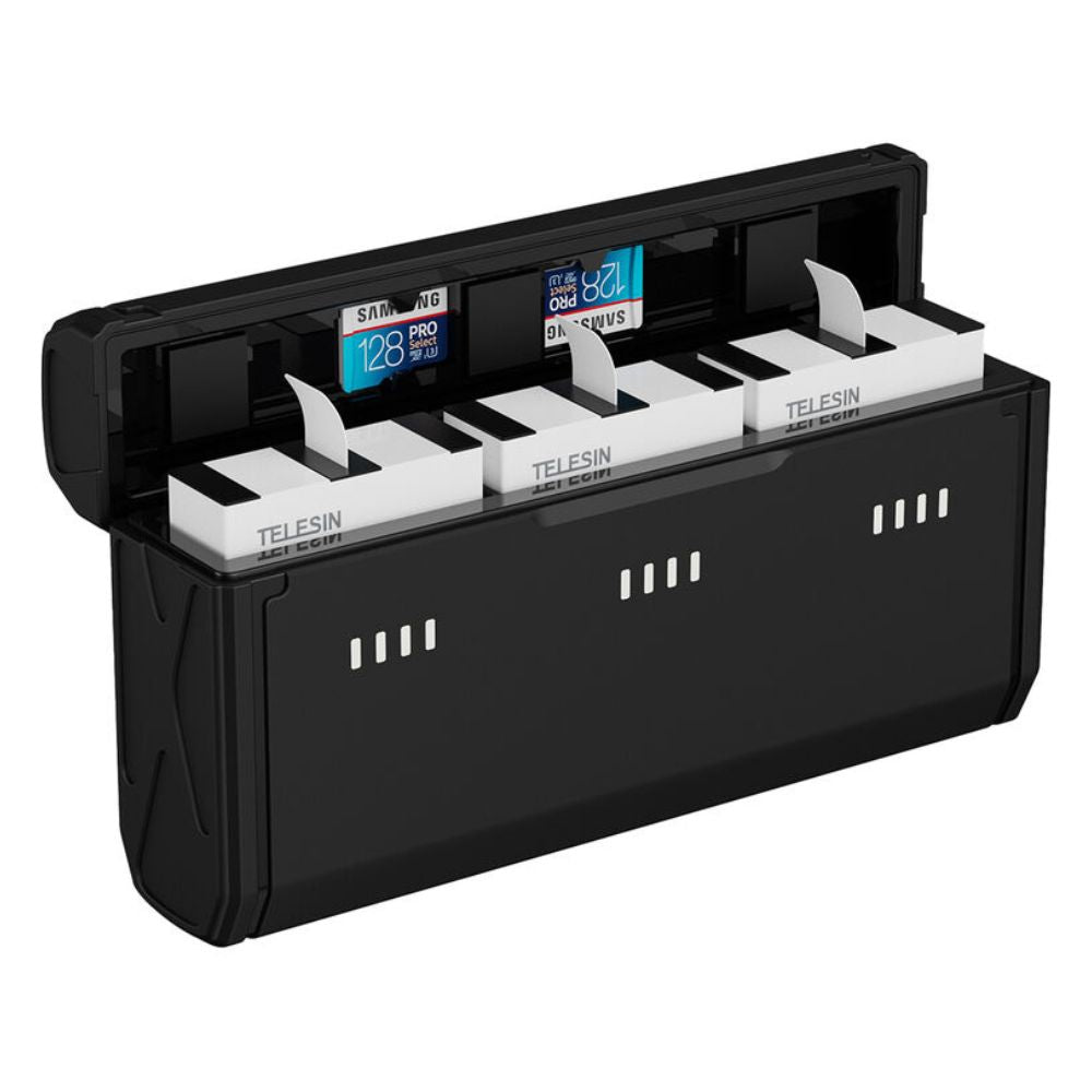 TELESIN GOPRO HERO 13 Black Triple Bay USB-C Charging Box Case / 1950mAh Rechargeable Battery for Action Cameras