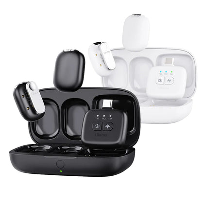 Ulanzi A30 TinyMic Wireless Lavalier Microphone 2TX+1RX (USB-C Version) 2-Person Mic Transmitters & Type C Receiver with 5+20-Hrs Battery Life with Charging Case for iPhone 16/15 Plus Pro Max & Android Smartphones | A014GBB1