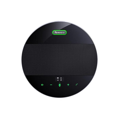 Tenveo TEVO M5B Portable Omnidirectional Bluetooth 5.0 Conference USB Speakerphone with Built-in 4 Microphones, 360 Degree Pickup, 10M Max Wireless Range and 8000mAh Li-Ion Battery and 14 Hours Max Playtime for Conference Meetings