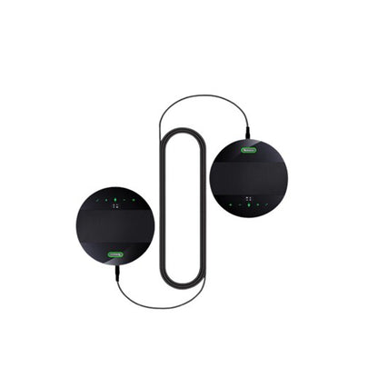 Tenveo TEVO M5B Portable Omnidirectional Bluetooth 5.0 Conference USB Speakerphone with Built-in 4 Microphones, 360 Degree Pickup, 10M Max Wireless Range and 8000mAh Li-Ion Battery and 14 Hours Max Playtime for Conference Meetings