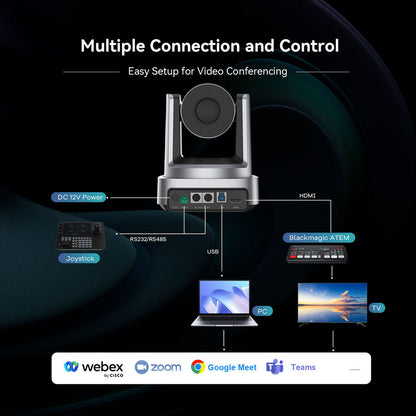 Tenveo EZ10H‑4K / EZ3H‑4K AI Auto Tracking PTZ Camera – 4K UHD Video Camera w/ 10X/3X Optical Zoom